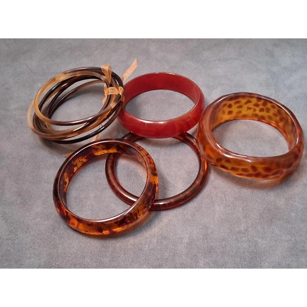 Vintage Faux Tortoiseshell Bracelet Lot (11)